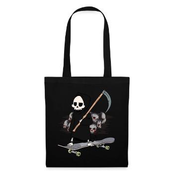 Skateboard Grim Reaper Closing Time End Horror Death - Tote Bag - black - Front