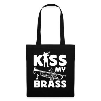 Trumpet Player Pun Kiss My Brass - Stoffbeutel - Schwarz - Vorne
