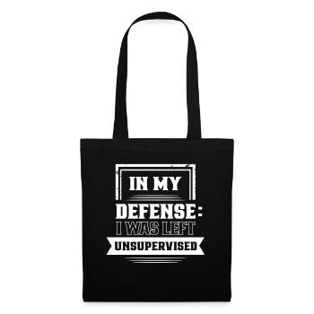 Laissé sans surveillance pour ma défense - Sac en tissu - noir - Devant