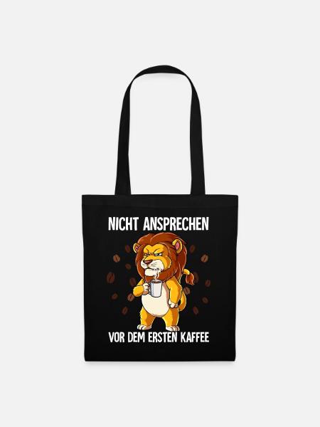 Nicht Ansprechen Vor Dem Ersten Kaffee Löwe - Stoffbeutel - Schwarz