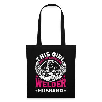 Soudeur Soudeur Femme Mari Ceci - Sac en tissu - noir - Devant