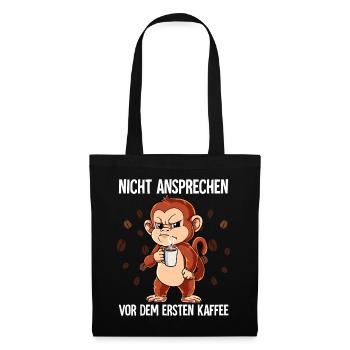 Nicht Ansprechen Vor Dem Ersten Kaffee Affe - Stoffbeutel - Schwarz - Vorne