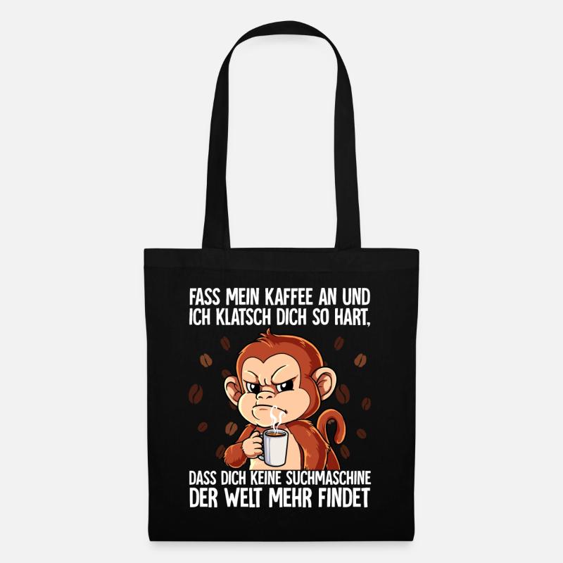 Fass mein Kaffee an und ich klatsch dich Kaffee - Stoffbeutel - Schwarz