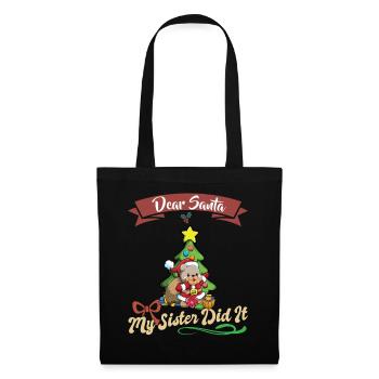 Cher Père Noël Ma sœur l’a fait frères et sœurs Noël - Sac en tissu - noir - Devant