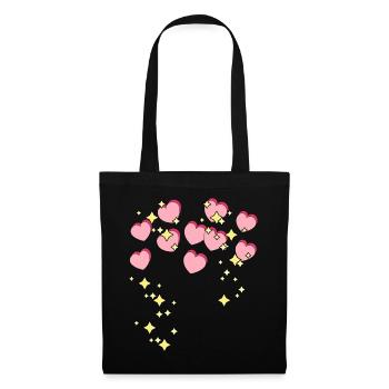 Hearts Stars Love Romantic Valentine Couple - Tote Bag - black - Front