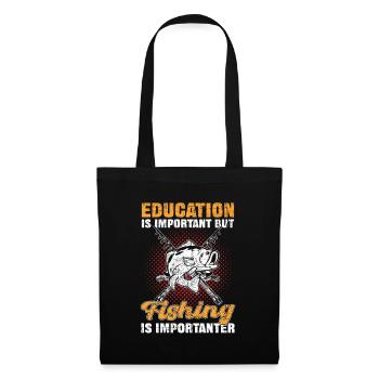 L’éducation est importante, mais la pêche est plus importante - Sac en tissu - noir - Devant