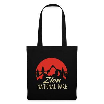 Zion National Park Utah Wandern Camping Outdoor - Stoffbeutel - Schwarz - Vorne