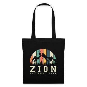 Zion National Park Utah Wandern Camping Outdoor - Stoffbeutel - Schwarz - Vorne