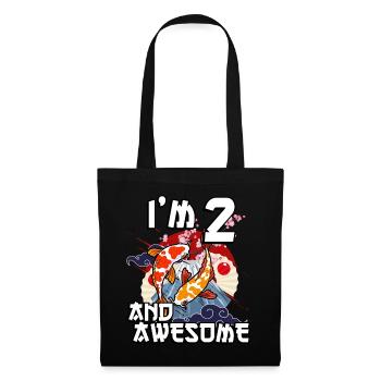 Je suis 2 et super carpe japonaise koi - Sac en tissu - noir - Devant