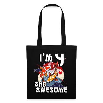 I'm 4 and awesome Japanese carp koi - Tote Bag - black - Front
