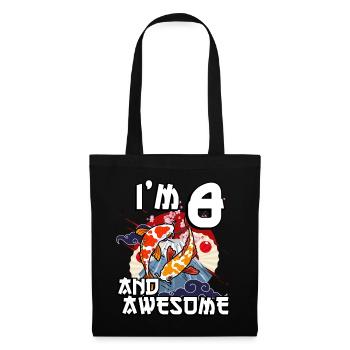 I'm 8 and awesome Japanese carp koi - Tote Bag - black - Front