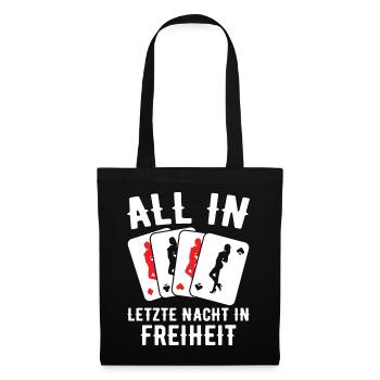Poltern JGA Mann Bräutigam Junggesellenabschied - Stoffbeutel - Schwarz - Vorne