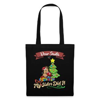 Cher Père Noël Ma sœur l’a fait frères et sœurs Noël - Sac en tissu - noir - Devant