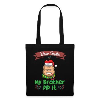 Cher Père Noël Mon frère l’a fait Frères et sœurs Noël - Sac en tissu - noir - Devant