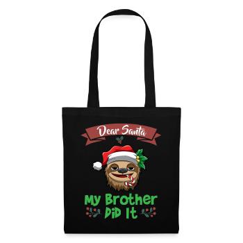 Cher Père Noël Mon frère l’a fait Frères et sœurs Noël - Sac en tissu - noir - Devant