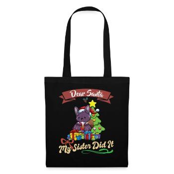 Cher Père Noël Ma sœur l’a fait frères et sœurs Noël - Sac en tissu - noir - Devant