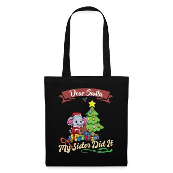 Cher Père Noël Ma sœur l’a fait frères et sœurs Noël - Sac en tissu - noir - Devant