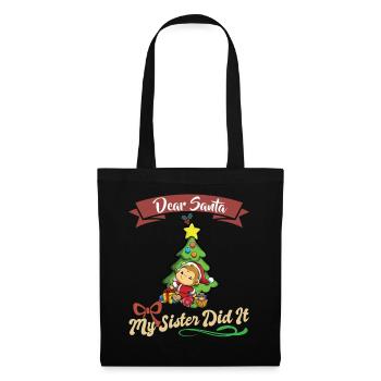Cher Père Noël Ma sœur l’a fait frères et sœurs Noël - Sac en tissu - noir - Devant