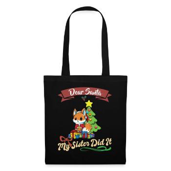Cher Père Noël Ma sœur l’a fait frères et sœurs Noël - Sac en tissu - noir - Devant
