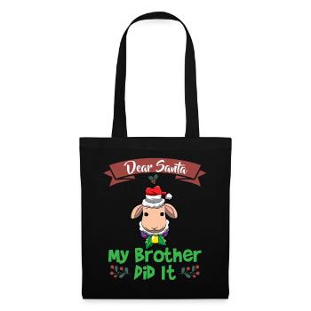 Cher Père Noël Mon frère l’a fait Frères et sœurs Noël - Sac en tissu - noir - Devant