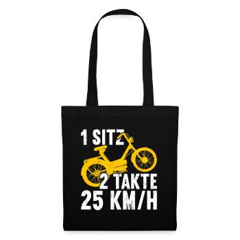 Mofa Mofas Moped Zweirad Mofafahrer Rollerfahrer - Stoffbeutel - Schwarz - Vorne