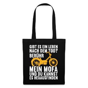 Mofa Mofas Moped Zweirad Mofafahrer Rollerfahrer - Stoffbeutel - Schwarz - Vorne