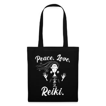 Papa Ist Mein Name - Reiki Ist Mein Spiel - Stoffbeutel - Schwarz - Vorne