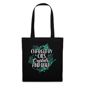 Chargé par les huiles, les cristaux et le Reiki - Sac en tissu - noir - Devant