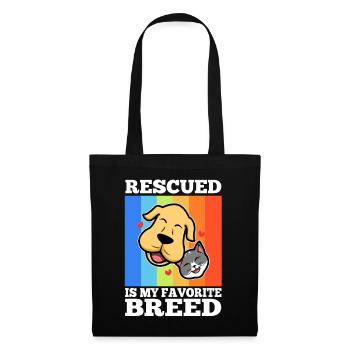 Rescued est ma race préférée cultivée - Sac en tissu - noir - Devant