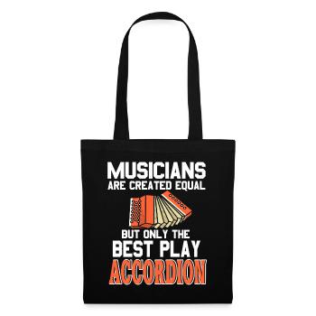 Musicians are creates equal play Accordion - Stoffbeutel - Schwarz - Vorne
