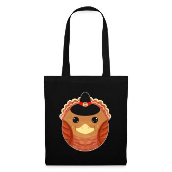 Circle Round Turkey With Pilgrims Hat For - Tote Bag - black - Front