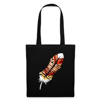 Noble Colorful Turkey Feather Thanksgiving - Stoffbeutel - Schwarz - Vorne