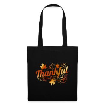 Ornament Brown Maple Leaves Thankful On - Tote Bag - black - Front