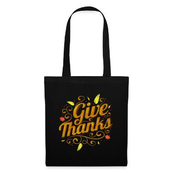 Give Thanks Logo For Thanksgiving - Tote Bag - black - Front