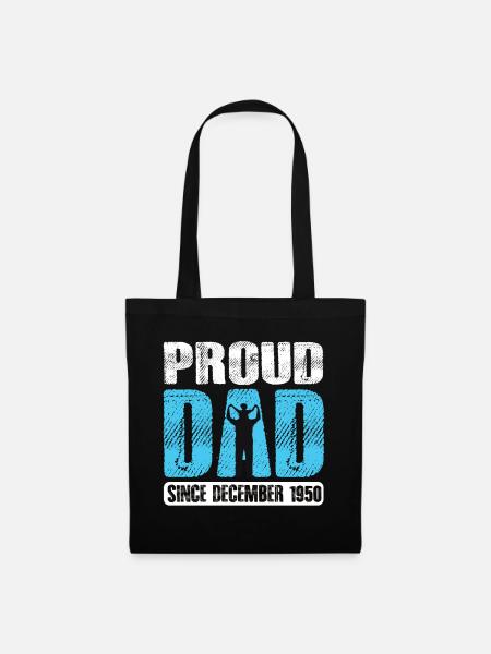 Proud Dad Since December 1950 - Stoffbeutel - Schwarz