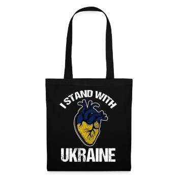 Je soutiens le drapeau ukrainien - Sac en tissu - noir - Devant