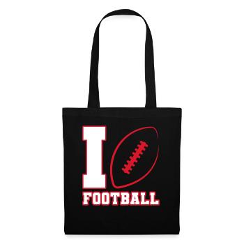 I love Football American Football USA - Stoffbeutel - Schwarz - Vorne