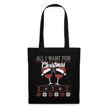 All I need for Christmas is WINE - Tote Bag - black - Front