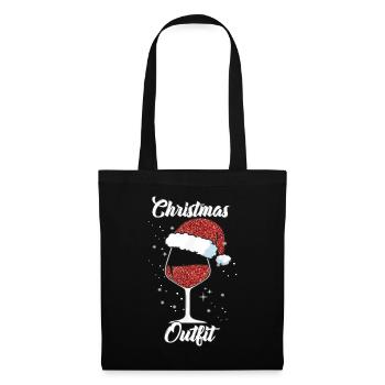 Wine Lovers Noël Chapeau de Noël Tenue Noël - Sac en tissu - noir - Devant