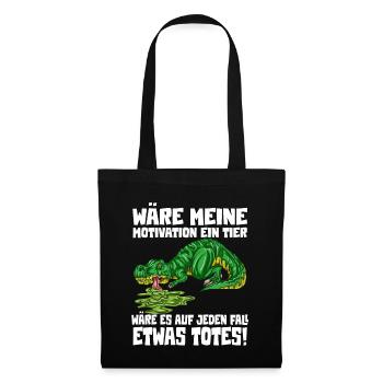 Motivation lustlos Witziges T-Rex Dino Outfit - Stoffbeutel - Schwarz - Vorne