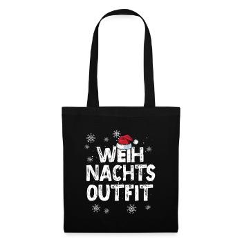 Weihnachts-Outfit Partnerlook Weihnachten Familie - Stoffbeutel - Schwarz - Vorne