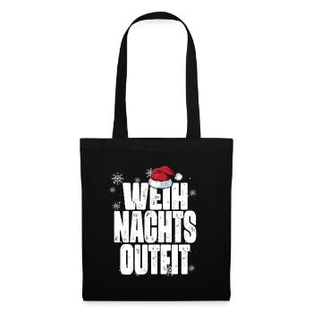 Weihnachts-Outfit Partnerlook Weihnachten Familie - Stoffbeutel - Schwarz - Vorne