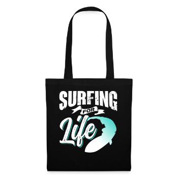 Surfing for life Surfer Surfing Surfboard - Tote Bag - black - Front
