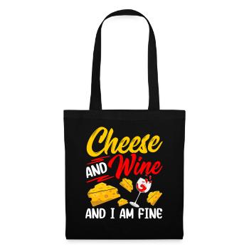 Fromage et vin et je suis un amoureux de l’amour - Sac en tissu - noir - Devant