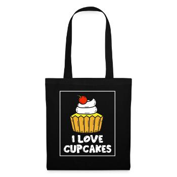 J’aime les cupcakes les amateurs de nourriture sucrée Cupcake - Sac en tissu - noir - Devant