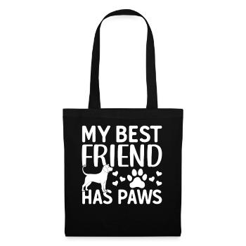 My Best Friend Has Paws - Pet Dog Owner Cute Dog L - Stoffbeutel - Schwarz - Vorne