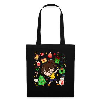 Dab Girl Child Christmas Tree Decoration - Tote Bag - black - Front