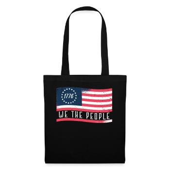 1776 Wir Das Volk Patriotisch Amerikanischer - Stoffbeutel - Schwarz - Vorne