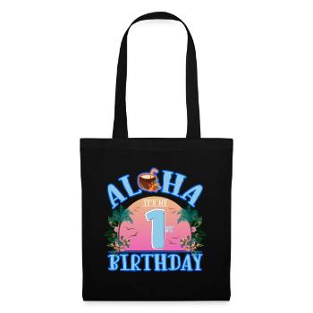 Aloha It's My 1st Birthday Kokosnuss Getränk Und - Stoffbeutel - Schwarz - Vorne