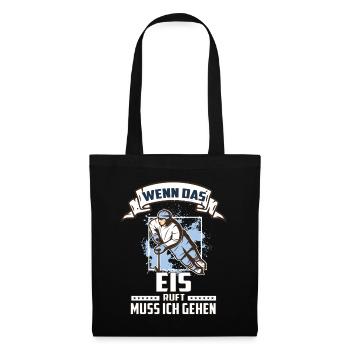 Kids Eishockey Spiel Verein Spruch Eishockeyfan - Stoffbeutel - Schwarz - Vorne
